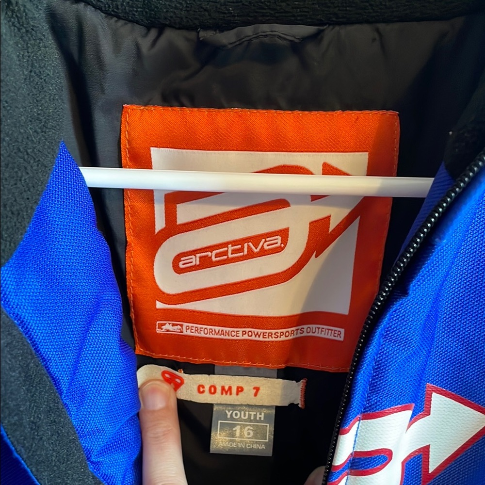 Kids Blue and Red Racing Jacket - Picture 2 of 11
